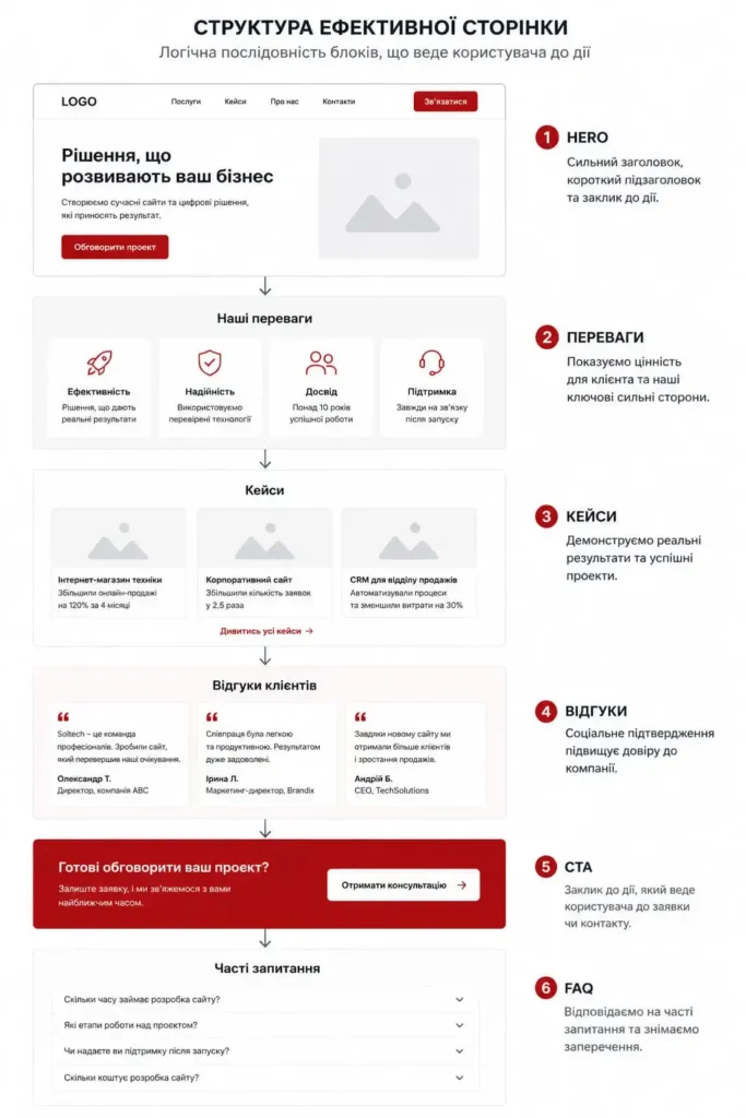 візуальна схема ефективної сторінки